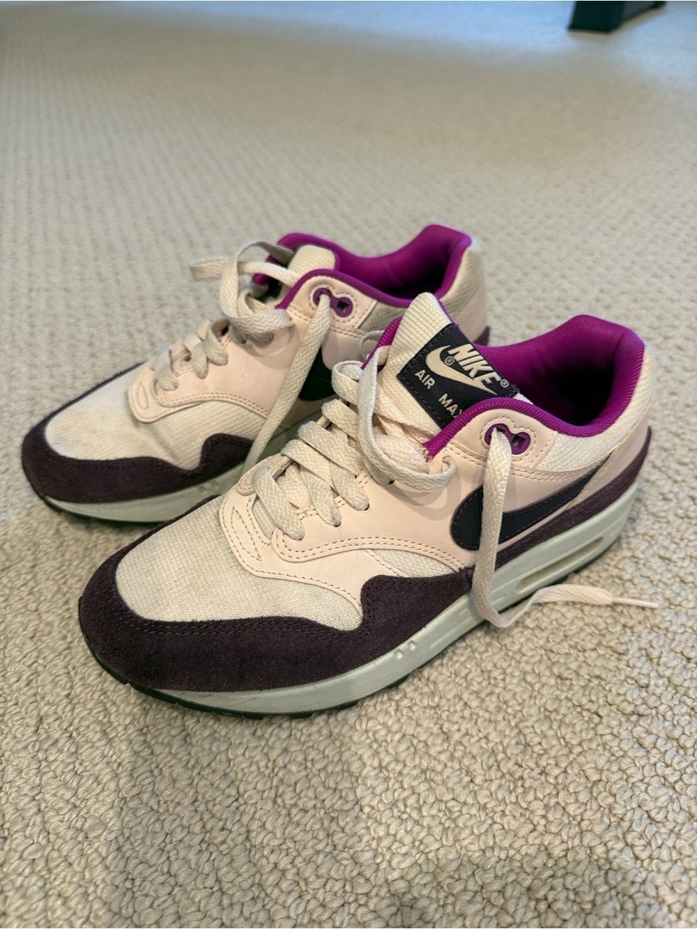 Nike Air Max Retro Sneakers in Cream and Purple size 6.5